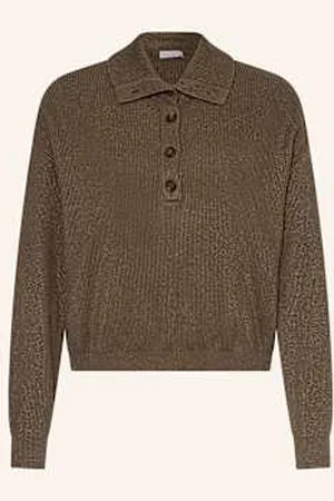 Brunello Cucinelli Sweter Collo Alto Z Błyszczącą Przędzą braun