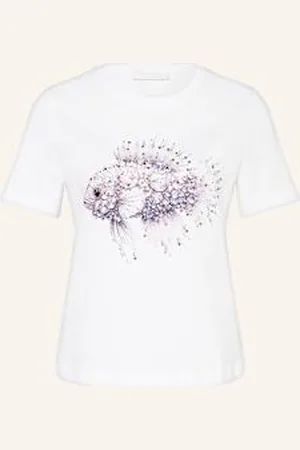 Rich & Royal T-Shirt Z Obszyciem Ozdobnymi Kamykami weiss
