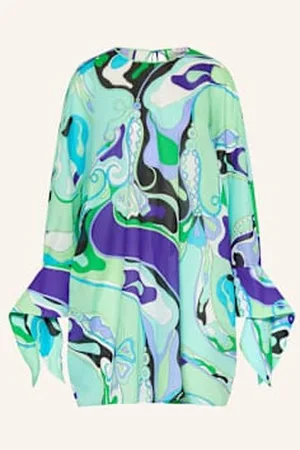 Puccini Sukienka Letnia Typu Kaftan blau