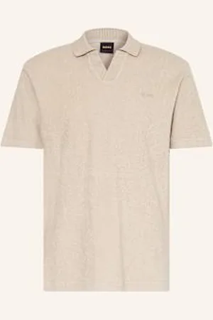 HUGO BOSS Koszulka Polo Z Frotte Pe_Doubletowel beige