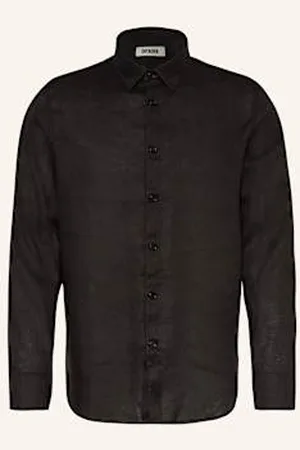 Drykorn Koszula Ramis Regular Fit Z Lnu schwarz