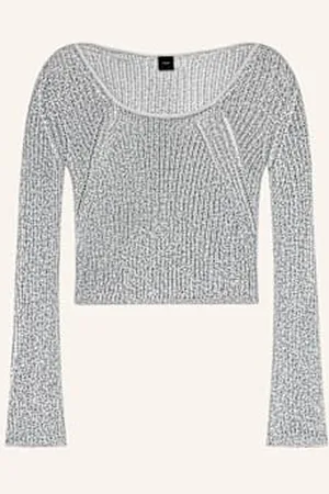 Pinko Sweter Nathan Z Błyszczącą Przędzą grau