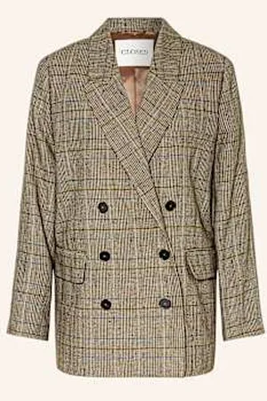 Closed Długi Blezer Z Dodatkiem Lnu beige