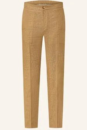 Sandro Spodnie Z Lnu Slim Fit beige