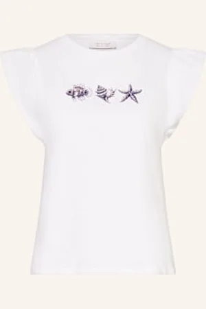 Rich & Royal T-Shirt Z Obszyciem Ozdobnymi Kamykami weiss