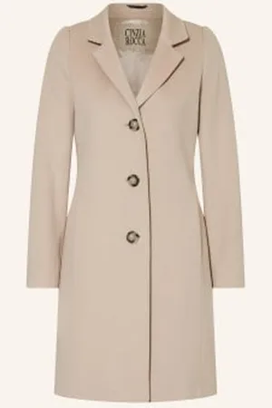 Cinzia Rocca Płaszcz Wełniany beige