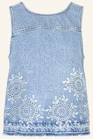 Ganni Top Jeansowy beige