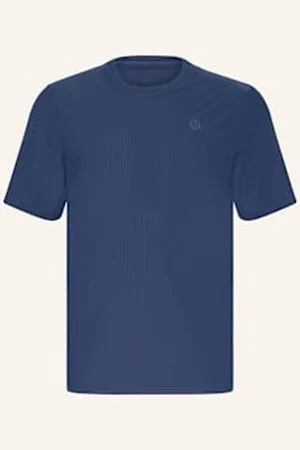 Lululemon T-Shirt Striped Mesh blau