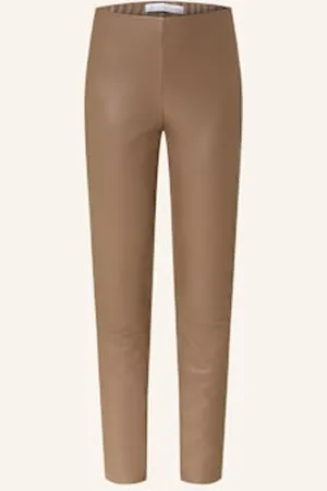 raffaello rossi Legginsy Resa Z Imitacji Skóry braun