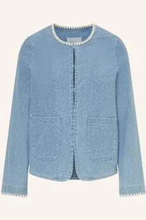 Ichi Żakiet Pudełkowy Ihkate W Stylu Jeansowym blau