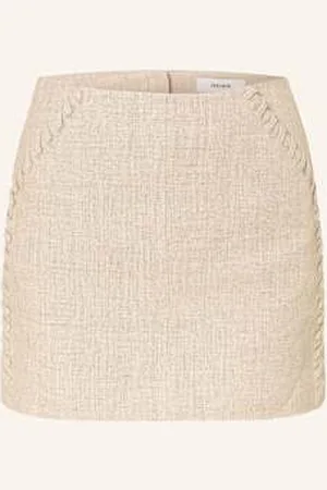 Reiss Spódnica Z Lnu Nikita beige