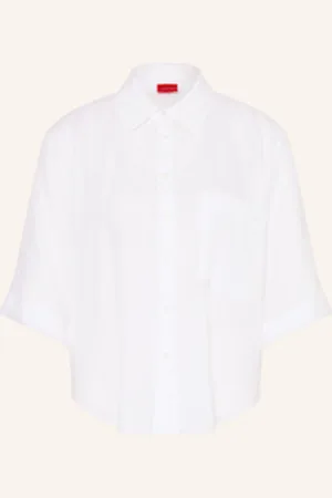 HUGO BOSS Koszula Evona Z Lnu weiss