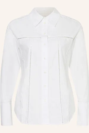 Closed Bluza Koszulowa Z Dziurkowanej Koronki weiss