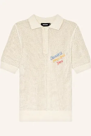 Dsquared2 Koszulka Polo Z Dzianiny beige