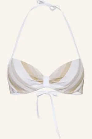 Max Mara Góra Od Bikini Z Fiszbinami Azurra Z Błyszczącą Przędzą weiss