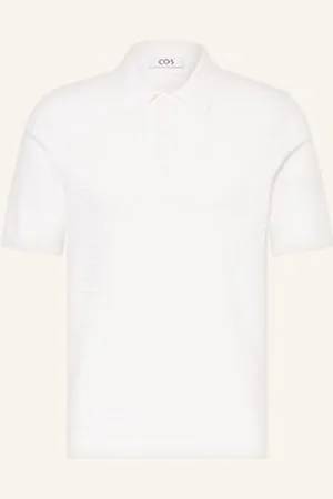 COS Koszulka Polo Z Dzianiny Regular Fit weiss