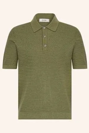 COS Koszulka Polo Z Dzianiny Regular Fit gruen
