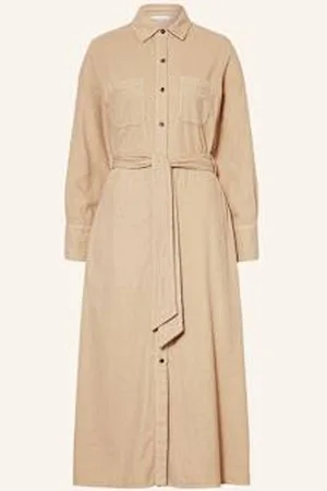 ROSSO35 Sukienka Koszulowa Ze Sztruksu beige
