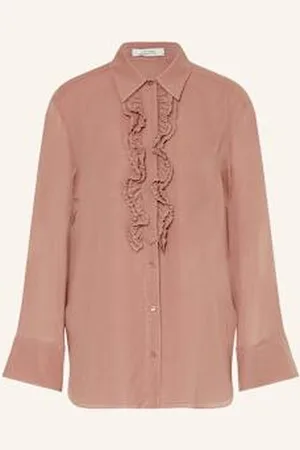Dorothee Schumacher Bluzka Jedwabna Sheer Dreams Z Falbankami rosa