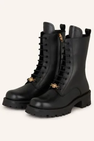 VERSACE Botki Sznurowane schwarz