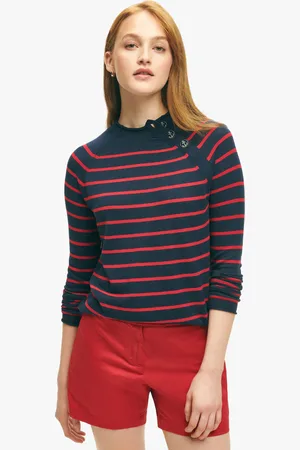 Brooks Brothers Mariner Striped Silk-Cotton Sweater