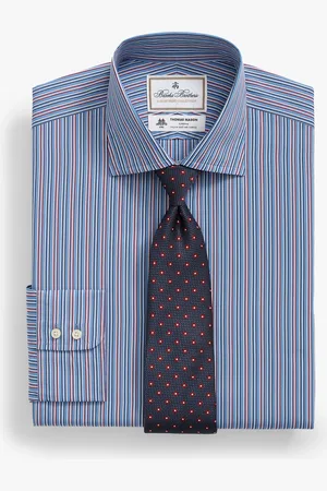 Brooks Brothers Striped Regular Fit Thomas Mason Dress Shirt with English Spread Collar