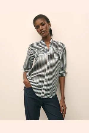 Brooks Brothers Cotton-Silk Blouse with Double Patch Pockets