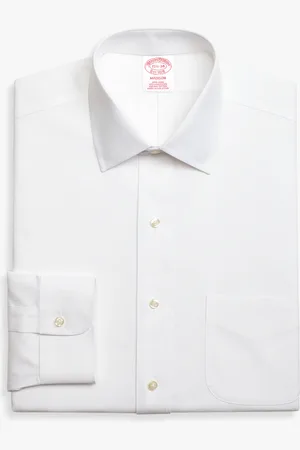 Brooks Brothers Biała Koszula Nonszeryfikowana w Slim Fit z Rozciągliwej Bawełny z Kołnierzem Ainsley