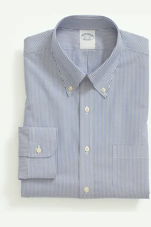 Brooks Brothers Slim Fit Non-Iron Striped Pinpoint Button Down Shirt