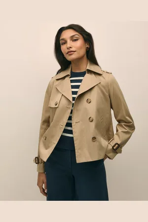 Brooks Brothers Cropped Double-Breasted Supima Twill Trench Coat