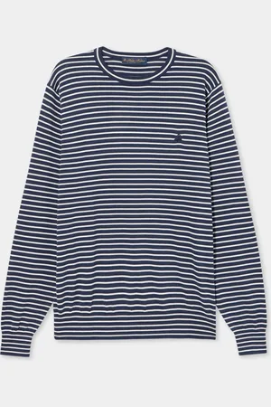 Brooks Brothers Striped Cotton-Silk-Linen Crewneck