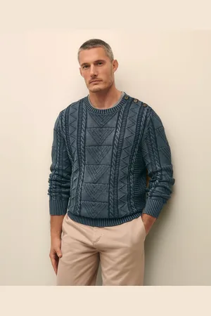 Brooks Brothers Cotton Crewneck with Horn Buttons
