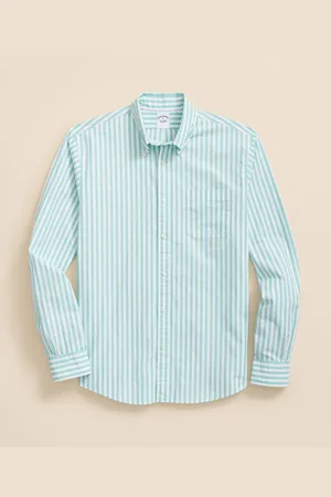 Brooks Brothers Regular Fit Striped Poplin Button Down Shirt