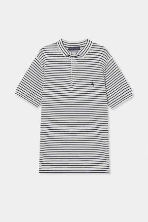 Brooks Brothers Striped Cotton-Silk-Linen Knit Polo