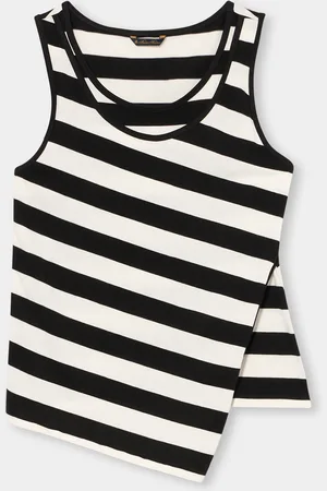 Brooks Brothers Slim Fit Striped Cotton Jersey Tank Top with Logo Embroidery