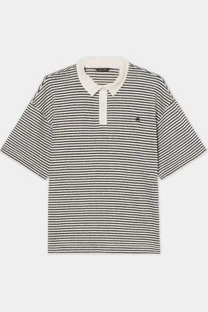 Brooks Brothers Striped Linen-Cotton Jersey Polo with Logo