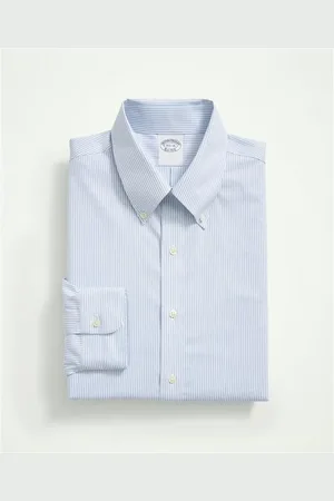 Brooks Brothers Slim Fit Non-Iron Striped Pinpoint Button Down Shirt