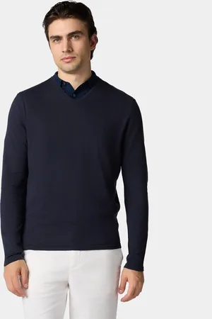 Brooks Brothers Organic Cotton-Linen V-Neck Sweater