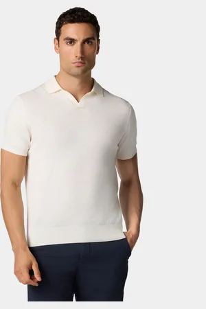 Brooks Brothers Organic Cotton-Linen Knit Polo with Johnny Collar