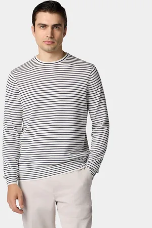 Brooks Brothers Striped Cotton-Silk-Linen Crewneck