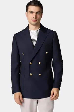Brooks Brothers Virgin Wool Hopsack Double-Breasted Jacket