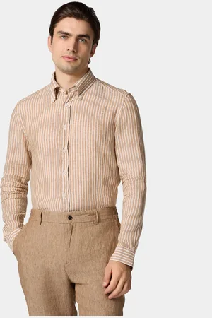Brooks Brothers Slim Fit Striped Linen Button Down Shirt