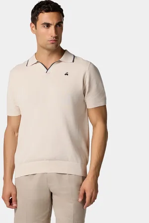 Brooks Brothers Cotton Waffle-Knit Polo with Johnny Collar