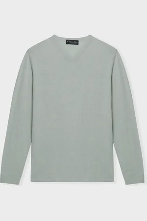 Brooks Brothers Organic Cotton-Linen V-Neck Sweater