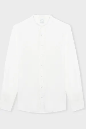 Brooks Brothers Slim Fit Linen Shirt with Stand Collar