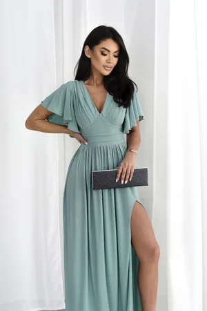 Butiklalala Sukienka pistacjowa maxi Arabella