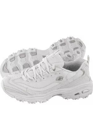 Skechers Kobieta Sneakersy z Naturalnej Skóry - Sneakersy D'lites Fresh Start White/Silver 11931/WSL (SK54-a)