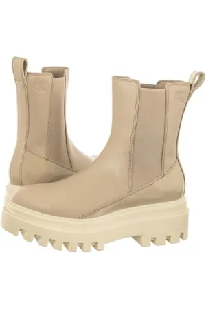 Calvin Klein Sztyblety Chunky Boot Chelsea Lth Mg Sat Cement YW0YW01286 PA5 (CK413-a)