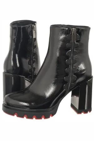 FILIPPO Botki Czarne Lakierowane DBT3332/22 BK (FO51-a)