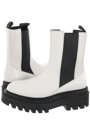Calvin Klein Sztyblety Flatform Chelsea Boot YW0YW00850 YBR White (CK192-a)